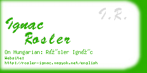 ignac rosler business card